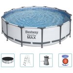 Bestway - steel pro max - piscine tubulaire avec pompe de filtration et accessoires - 427x107 cm - ronde ...