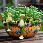 Bhhbb - lot de 3 figurines décoratives à suspendre pour pot de fleurs avec verre à vin, grenouilles, ... Bhhbb - lot de 3 figurines décoratives à suspendre pour pot de fleurs avec verre à vin, grenouilles, ...