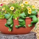 Bhhbb - lot de 3 grenouilles dcoratives pour tang de jardin pour extrieur, jolies grenouilles suspendues, ...