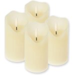 Bhhbb - lot de 4 bougies led en cire vritable sans flamme avec minuterie et mche noire - diamtre : ...