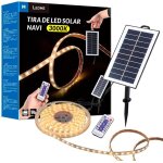 Bhhbb - - 5m 300 led strip solar outdoor garden ip68 submersible warm white led light with solar panel ...
