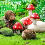 Bhhbb - lot de 6 accessoires de jardin miniatures en rsine - mini hrisson et champignon - dcoration ...