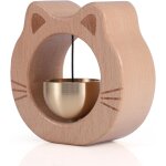 Bhhbb - cloche de commerant, carillon magntique en bois en forme de chat dcoration pour porte d'entre ...