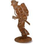 Bhhbb - figurine de pompier - rouille - 40 cm - décoration de pompier faite à la main - en métal - résistante ... Bhhbb - figurine de pompier - rouille - 40 cm - décoration de pompier faite à la main - en métal - résistante ...