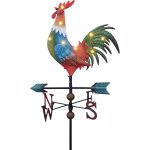 Bhhbb - girouette en métal de 86 cm avec lumière solaire - décoration de jardin étanche pour pelouse, ... Bhhbb - girouette en métal de 86 cm avec lumière solaire - décoration de jardin étanche pour pelouse, ...