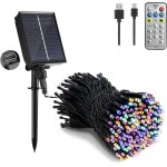 Bhhbb - guirlande lumineuse exterieure solaire, 20m 200 led guirlande solaire avec télécommande, 8 modes, ... Bhhbb - guirlande lumineuse exterieure solaire, 20m 200 led guirlande solaire avec télécommande, 8 modes, ...