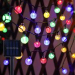 Bhhbb - guirlande lumineuse solaire d'extérieur - 5 m - 20 led - boules de cristal multicolores - 8 modes ... Bhhbb - guirlande lumineuse solaire d'extérieur - 5 m - 20 led - boules de cristal multicolores - 8 modes ...