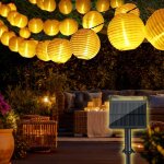 Bhhbb - guirlande lumineuse solaire d'extrieur - 6 m - 30 lanternes led - 800 mah - avec panneau solaire ...