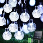 Bhhbb - guirlande lumineuse solaire d'extrieur - 7 m - 33 led - 8 modes - ip65 - boules de cristal tanches ...
