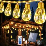 Bhhbb - guirlande lumineuse solaire d'extrieur, 8 m 16 ampoules 8 modes (160 + 60) led corde de chanvre ...