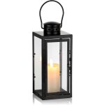 Bhhbb - lanterne bougie exterieur noire - 24cm mtal lanternes outdoor funraire cimetire bougie rsistant ...
