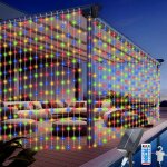 Bhhbb - solaire rideau lumineux, 3m * 3m 300 leds solaire guirlande lumineuse rideau avec 8 modes, télécommand ... Bhhbb - solaire rideau lumineux, 3m * 3m 300 leds solaire guirlande lumineuse rideau avec 8 modes, télécommand ...