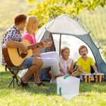 Bidons pliables avec capuchon a vis et poign�e, seau pliable portable pour voiture, pot d'eau potable ...