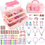 Bijoux jouets fille, 218 pices boite a bijoux enfant princesse avec collier, bracelet, bagues, attaches ...