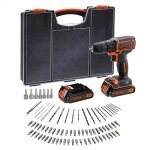 Black & decker bdc718as2o perceuse visseuse s fil 18v 2 accus accessoires 80pcs