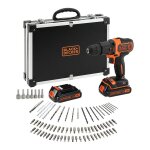 Black & decker bdchd18bafc perceuse - visseuse /  percussion sans fil avec chargeur, 2 batteries de ...