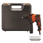 Black and decker - perceuse  percussion filaire 710 w 47600 cps / min dans un coffret avec 4 forets ...
