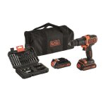 Black & decker perceuse sans fil a percussion 18v avec 2 batteries et 32 accessoires