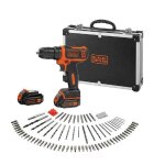 Black & decker perceuse visseuse sans fil 10. 8 v. 2 batteries. 100 accessoires et une mallette de transport ...