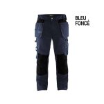 Blaklader pantalon de travail artisan - 1555 - bleu fonc� / noir - 46 - jambes standards