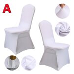 Blanc housse de chaise de mariage spandex extensible housse restaurant banquet htel salle a manger fte ...
