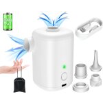 Blanc pompe electrique 2 en 1 gonfleur et degonfleur portable sans fil usb rechargeable, mini pompe  ...