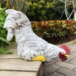 (blance) statue de jardin de coq, statue d'art unique, sculpture pour cl�ture, maison, pelouse, cour, ...