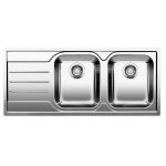 Blanco �vier 2 bacs + �gouttoir blancodinas 8 s 1328106 (bains � droite - acier inox)