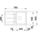 Blanco metra 45s - evier - silgranit - 1 cuve - egouttoir reversible - vidage auto - siphon inclus - ... Blanco metra 45s - evier - silgranit - 1 cuve - egouttoir reversible - vidage auto - siphon inclus - ...