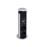 Bloc 3 prises escamotable + 2 x usb - schuko