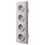 Bloc 4 prises cuisine 4 x 16a 2p + t  cbler alu bross