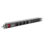 Bloc d'alimentation lanberg 1u 16a rack 19 8x socket black 2m