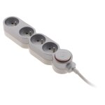 Bloc home 4 prises 16a avec interrupteur et parafoudre c�ble 1, 5m silver