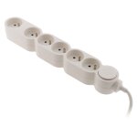 Bloc home 6 prises 16a avec interrupteur blanc et parafoudre c�ble 1, 5m