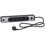 Bloc multiprises 5 prises 2p + t et 2 usb (câble 1, 5m) - noir et aluminium - schneider Bloc multiprises 5 prises 2p + t et 2 usb (câble 1, 5m) - noir et aluminium - schneider