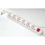 Bloc multiprise electricit� 6 prises avec interrupteur, blanc