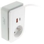 Bloc multiprise gekko xs clipsable 2 usb a + c 20w 1. 5m blanc - zenitech
