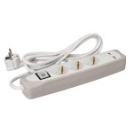Bloc multiprise avec interrupteur - 3 prises - 2 ports usb - gris / blanc - schuko