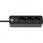 Bloc multiprises avec interrupteur - ecolor - 5 pc - noir brennenstuhl