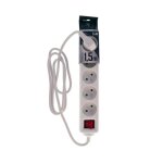 Bloc multiprise avec interrupteur logan 5 prises type e 2p + t obturateurs blanc cble 1, 5m edo