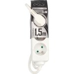 Bloc multiprise - edo - logan - 3 prises - blanc - 1, 5m - ip20