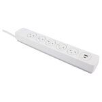 Bloc multiprise parafoudre 5 prises easyeject et 2 chargeurs usb - otio