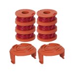 Bobine de fil de rechange worx wa0010 pour coupe - bordures ¿ 3 m, lot de 6, compatible avec les modles ...