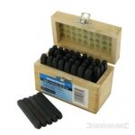 Bote de 36 poinons chiffres et lettres 36 pcs silverline 273197