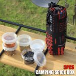 Bo�te d'assaisonnement transparente 5 pi�ces, ensemble de pots a epices portables, conteneur de stockage ...