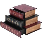Boîte en bois, organiseur de bureau, avec 3 tiroirs, style vintage, en forme de livre, faite a la main, ... Boîte en bois, organiseur de bureau, avec 3 tiroirs, style vintage, en forme de livre, faite a la main, ...