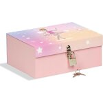 Bote avec cadenas 18, 5 x 14 x 7, 5 cm idale pour garder des secrets, des bijoux et des figurines, ...