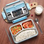 Bote a djeuner etanche thermique spare en acier inoxydable, bote a bento portable de camping bureau ...