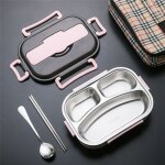 Boîte a déjeuner portable en acier inoxydable pour micro - ondes, boîte a bento thermique etanche pour ... Boîte a déjeuner portable en acier inoxydable pour micro - ondes, boîte a bento thermique etanche pour ...