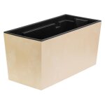 Boite a fleur plastique jardiniere 12 l aspect b�ton pot de fleur h 19, 5 cm cache pot creme